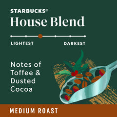 Close-up of Starbucks coffee beans and roast color highlighting rich flavor