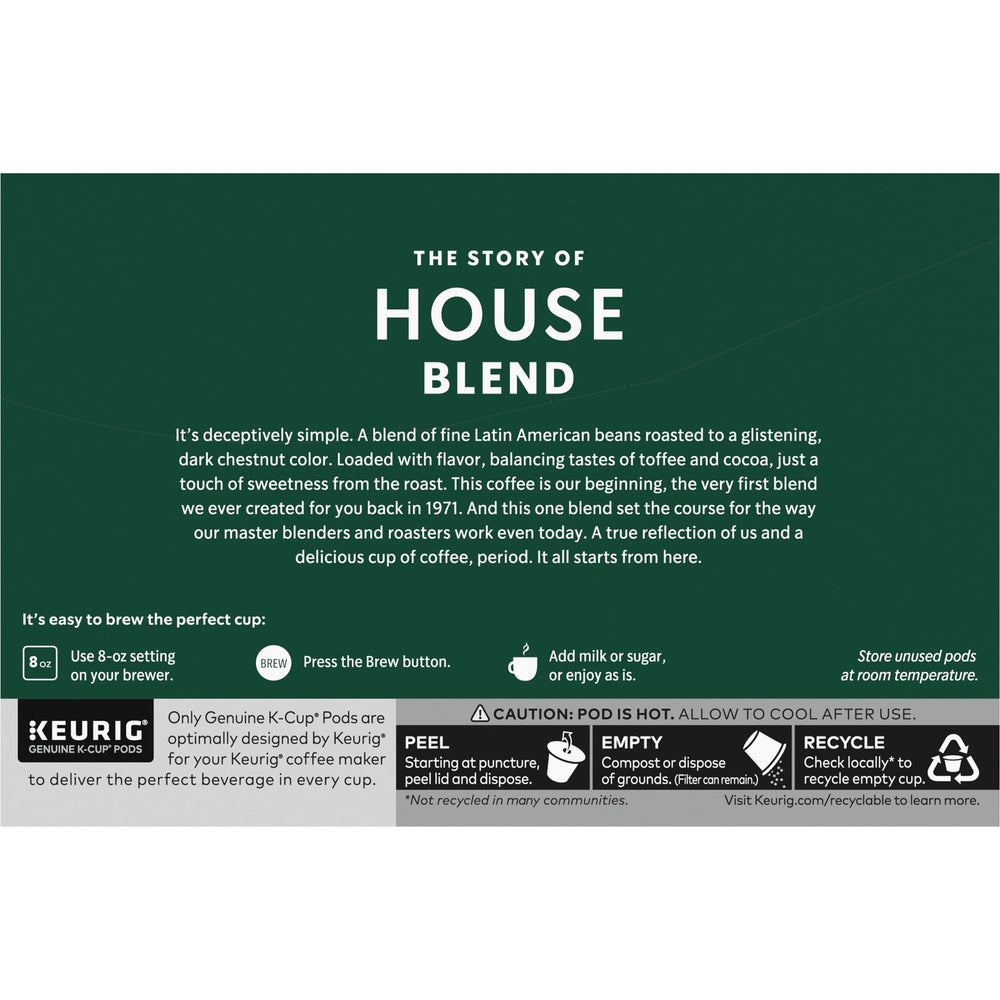 Clear view of Starbucks packaging label listing blend notes and quality assurance