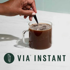 Starbucks VIA instant coffee granules close-up showing quick dissolve