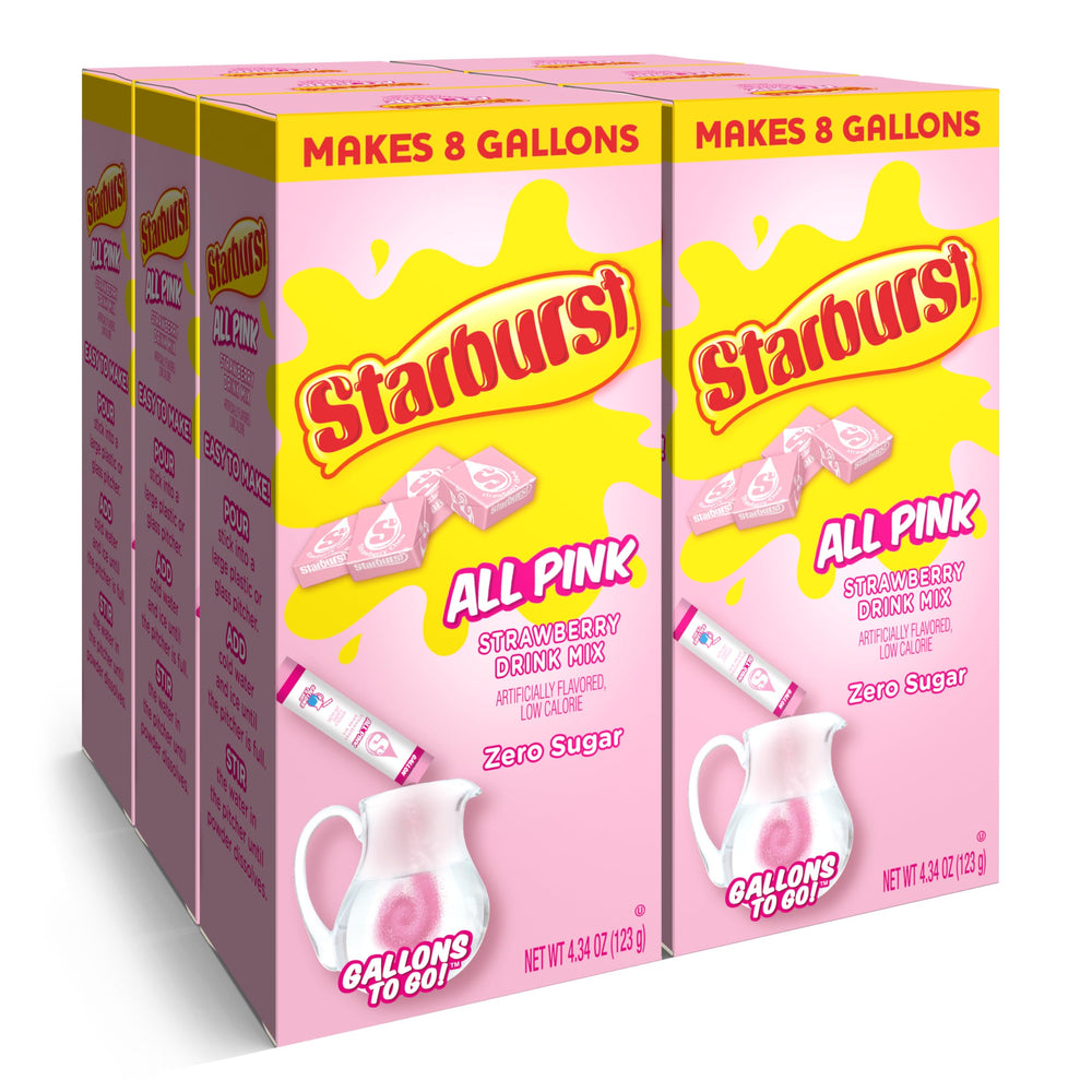 SINGLES TO GO! front packaging showing All Pink Strawberry benefit of quick gallon mixes