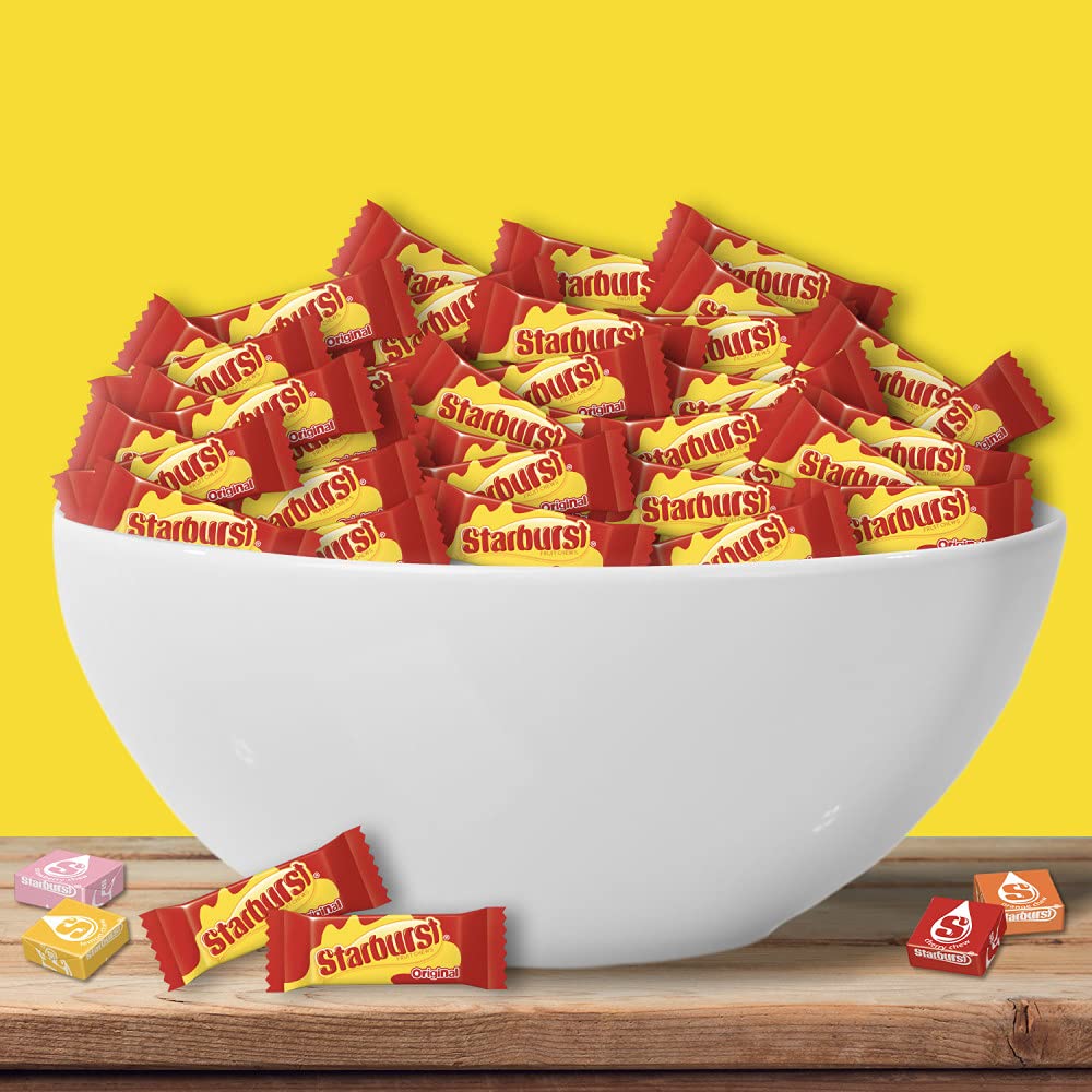 Starburst flavor assortment display of strawberry cherry orange lemon for variety