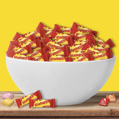 Starburst flavor assortment display of strawberry cherry orange lemon for variety
