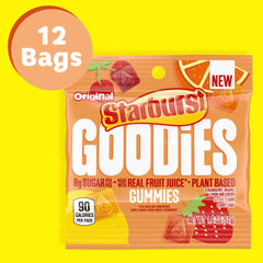 Starburst Goodies next to a soda can showing single-bag size and portion control