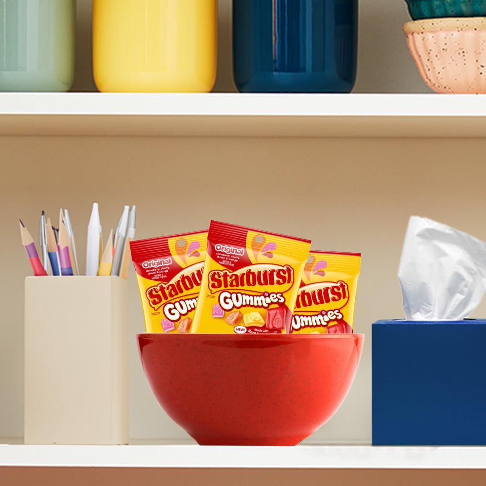 Starburst label detail highlighting product info and recognizable brand