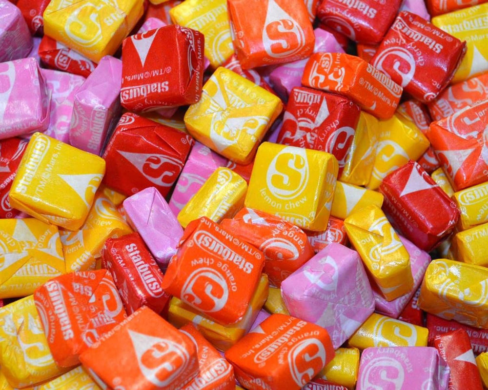 starburst individually wrapped squares ready for sharing and storage