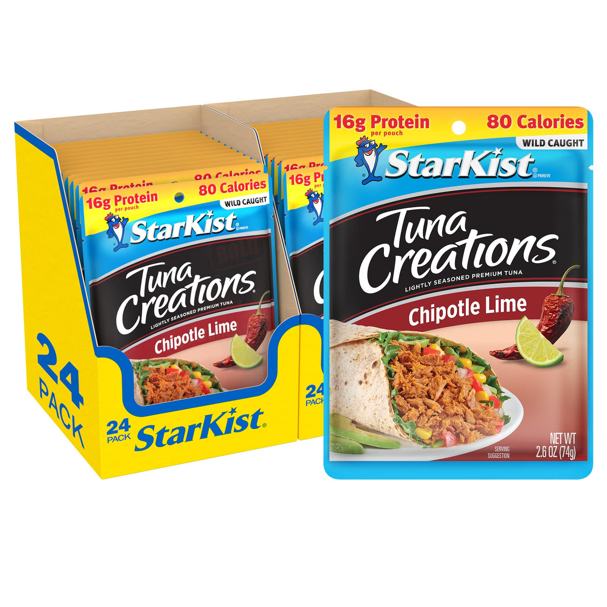 StarKist pouch front packaging showing chipotle lime flavor and convenience