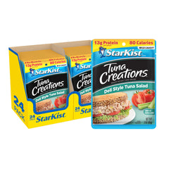 StarKist front packaging of deli style tuna salad pouch showing convenience and portioning