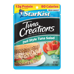StarKist open 3oz pouch revealing tuna salad ready to eat for fast meals