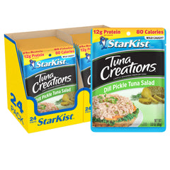StarKist front packaging of dill pickle tuna pouch showing convenience