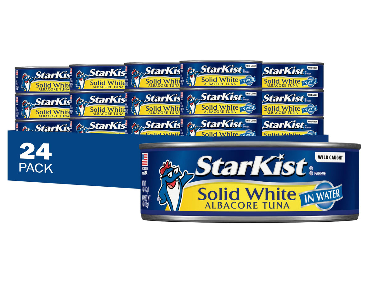 StarKist front packaging showing 24-pack convenience and pantry-ready storage benefit