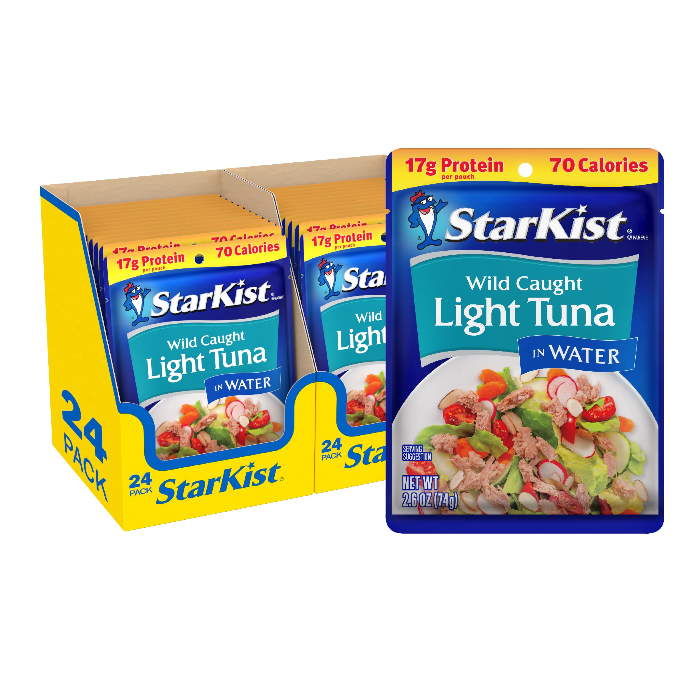 StarKist front view of 24-pack pouch for pantry convenience