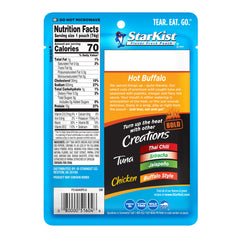 close-up of tuna flakes showing texture in StarKist pouch and rich seasoning