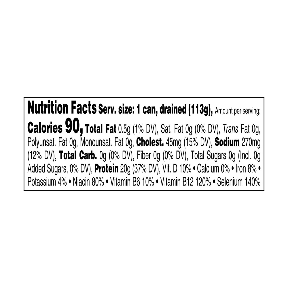 StarKist label close-up displaying nutrition facts and reduced sodium benefit