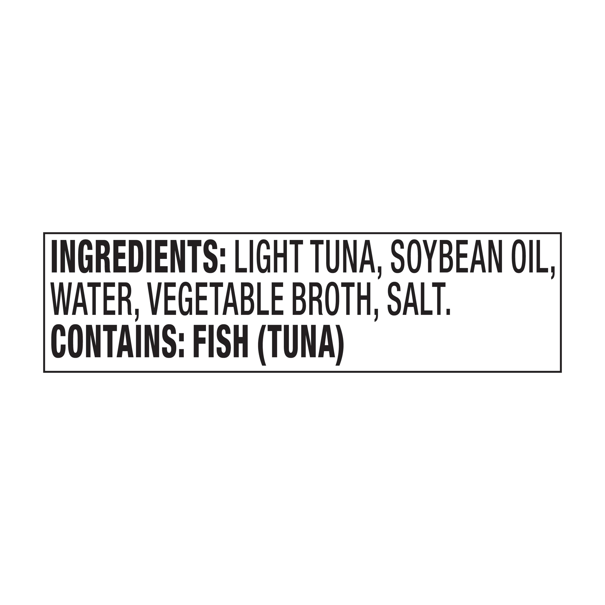 StarKist nutrition label closeup focusing on protein and calorie information