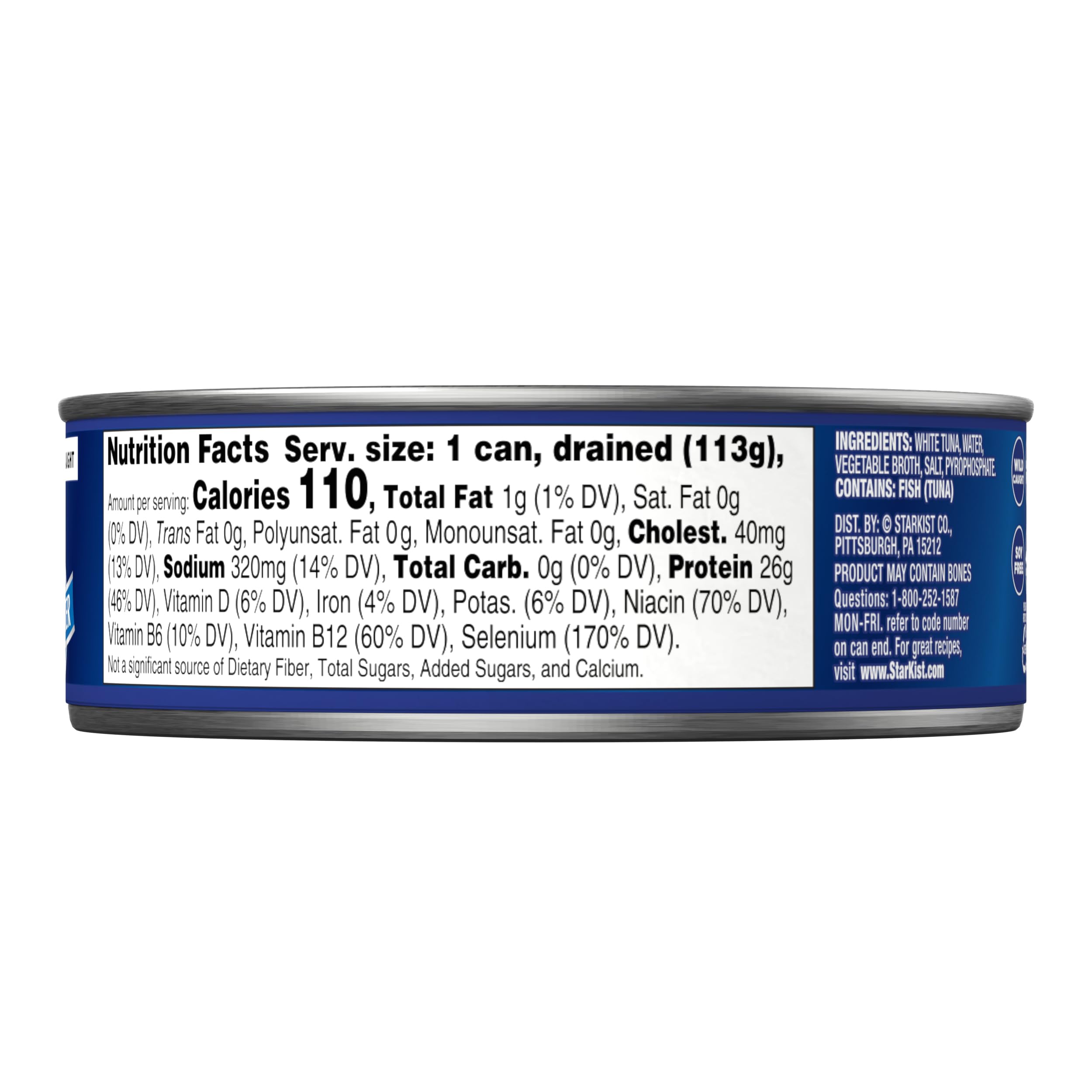 StarKist opened can showing solid white albacore fillet and easy serving