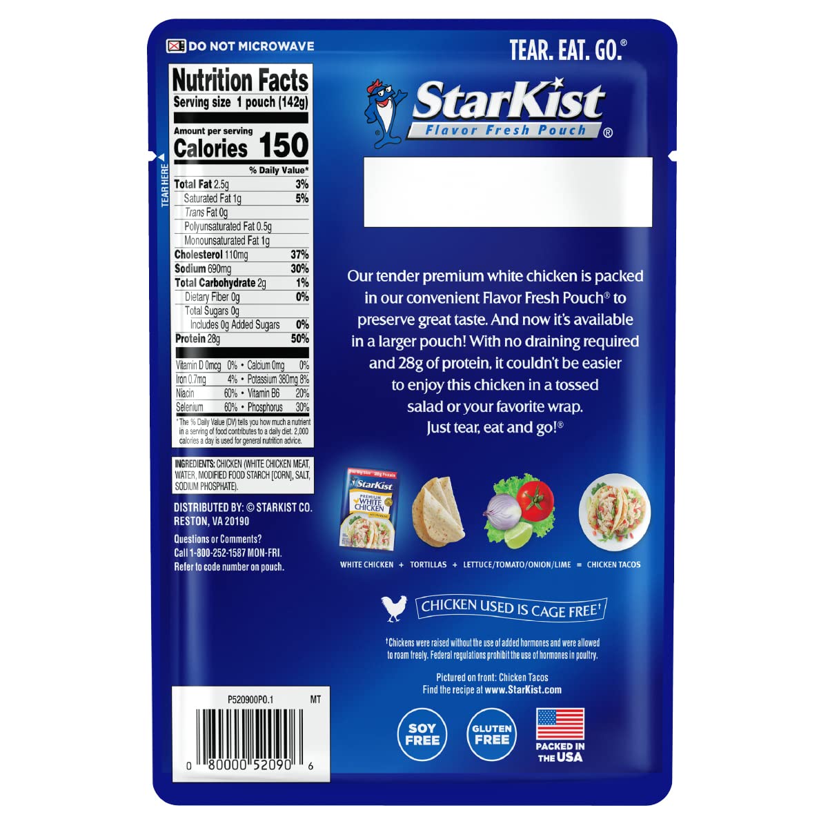 StarKist open pouch revealing ready-to-eat chicken for convenience