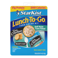 StarKist pouch close-up revealing tuna salad texture and crunchy mix-ins for satisfying bites