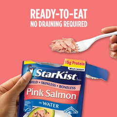 StarKist pouch held in hand demonstrating compact size for portability