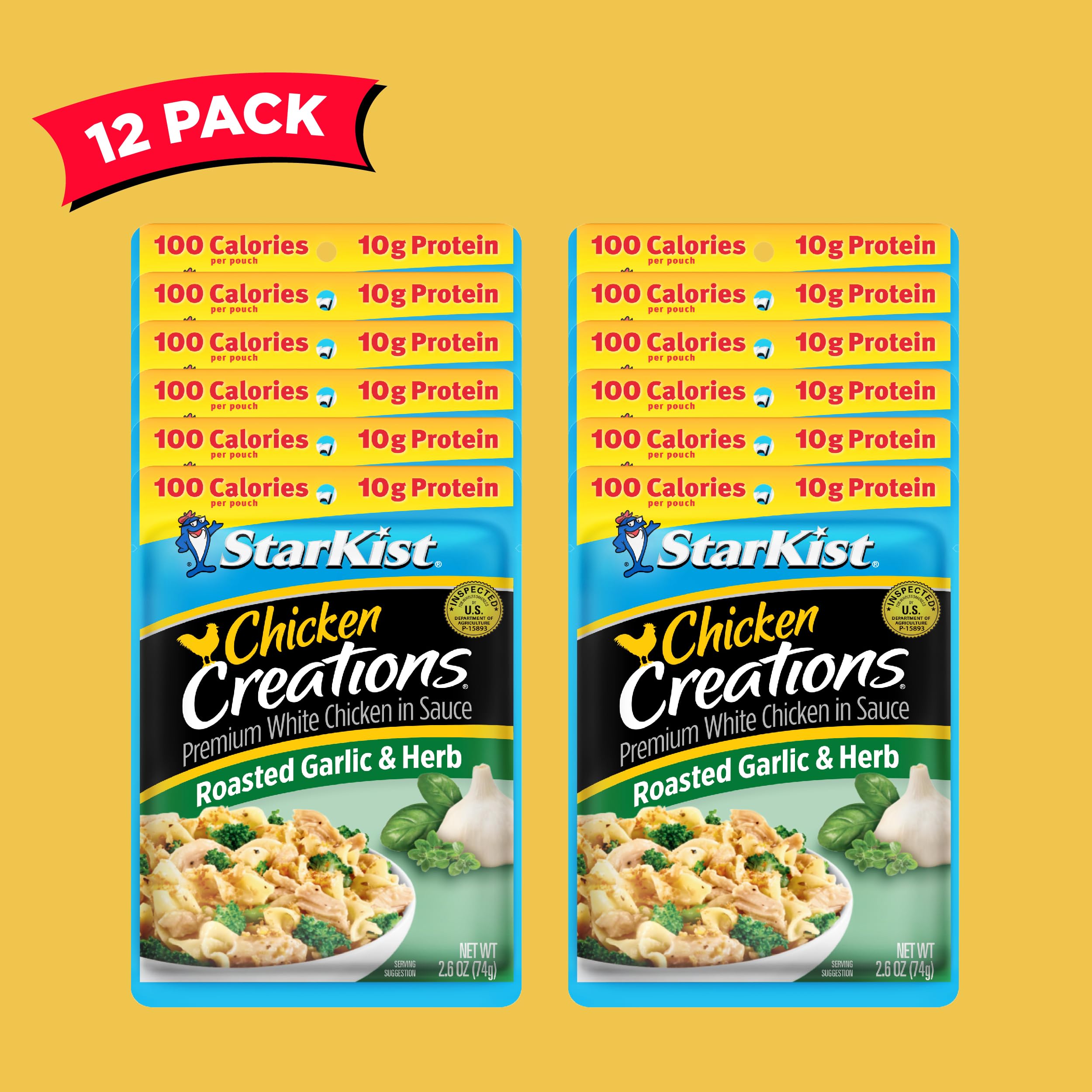 StarKist opened pouch revealing seasoned chicken for quick protein