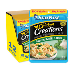 StarKist front packaging showing roasted garlic and herb pouch benefit convenience