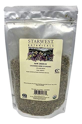Starwest Botanicals chickweed front packaging shows contents and aids quick identification