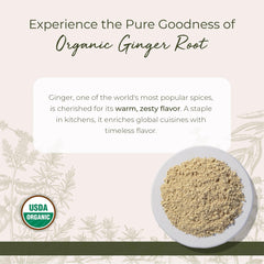 Starwest Botanicals close-up of fine ginger powder texture, demonstrates smooth mixing advantage