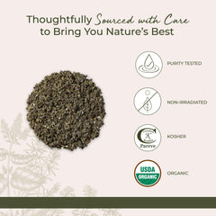 Measuring spoon and scale with Starwest Botanicals raspberry leaves showing portion control benefit