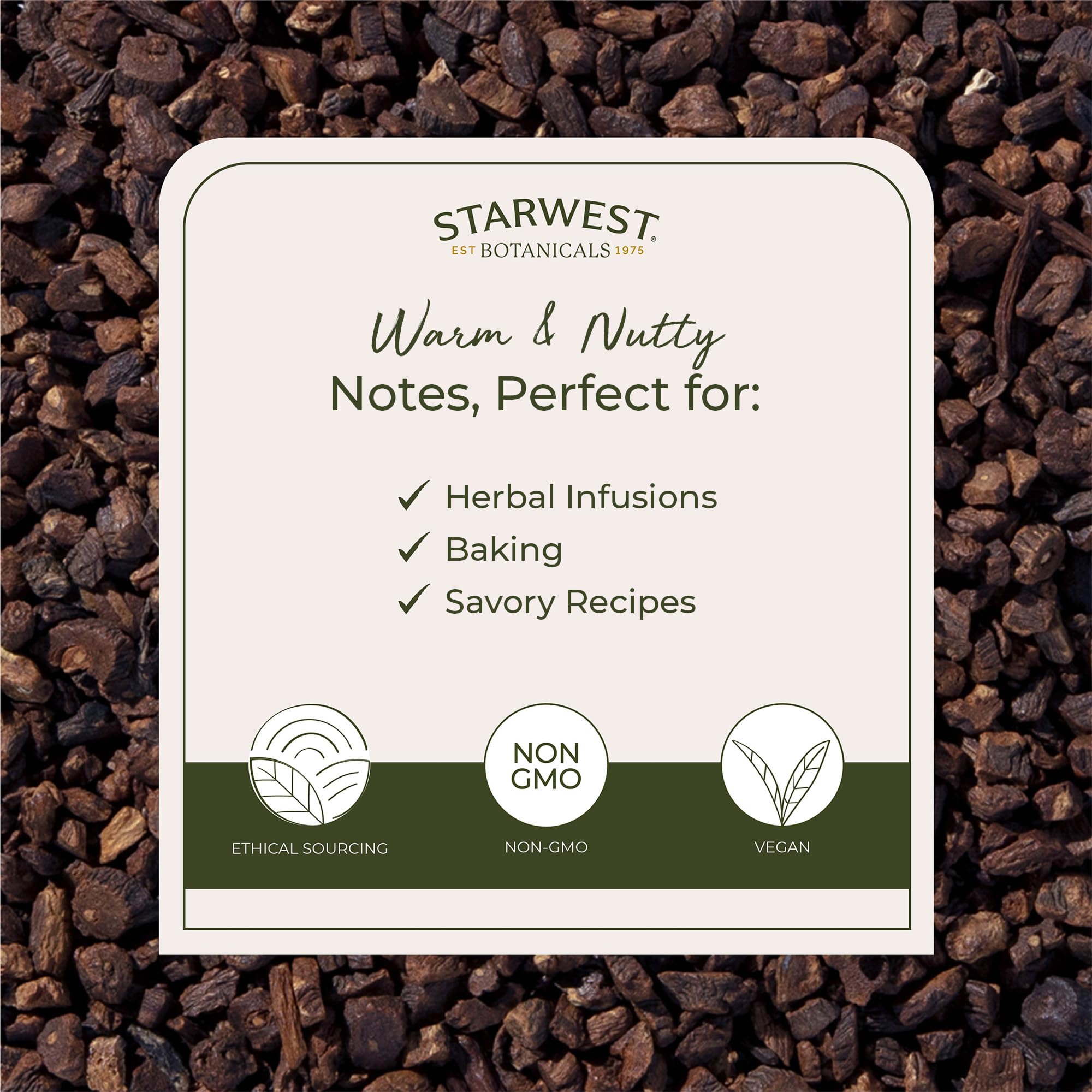 Starwest Botanicals brewed roasted dandelion tea in cup showing warm color benefit