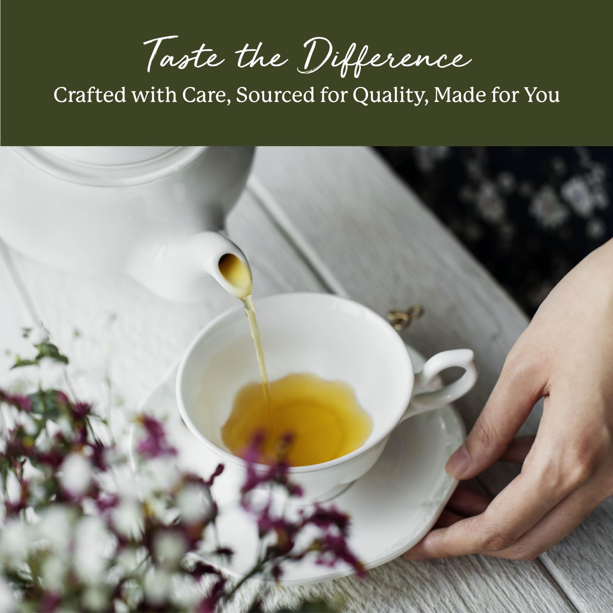 Starwest Botanicals yarrow next to a teaspoon showing accurate portioning and measurement benefit