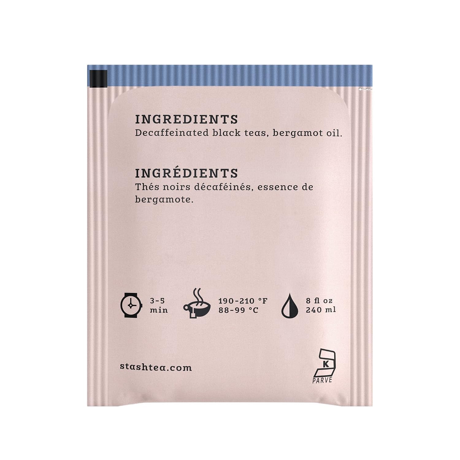 Individually foil-wrapped Stash tea bag detail emphasizing long-lasting freshness