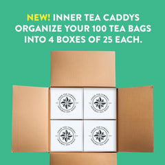 Stash tea bag steeping in cup delivering a bold, warming brew fast