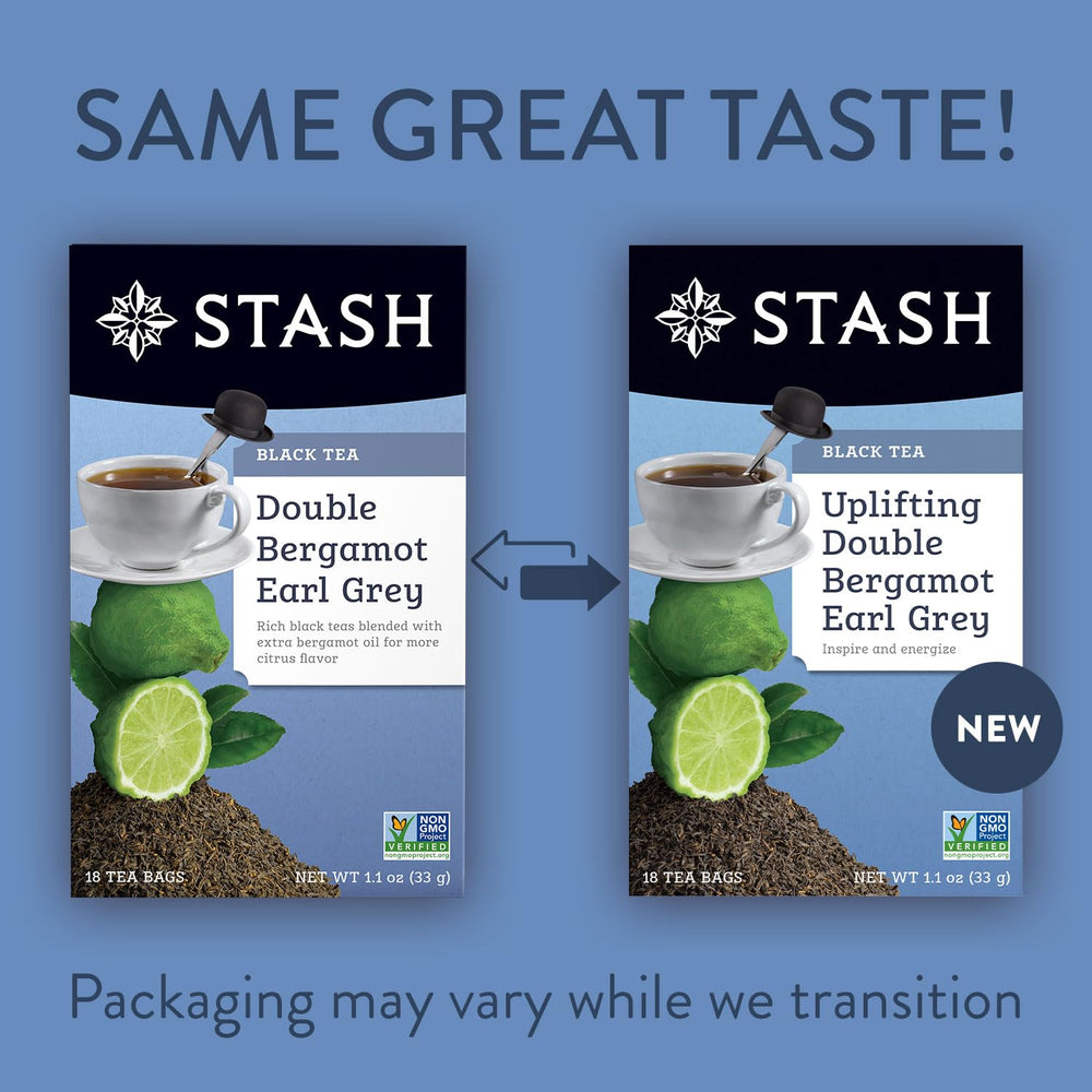 Stash brewed cup of Earl Grey showing rich color and fragrant bergamot