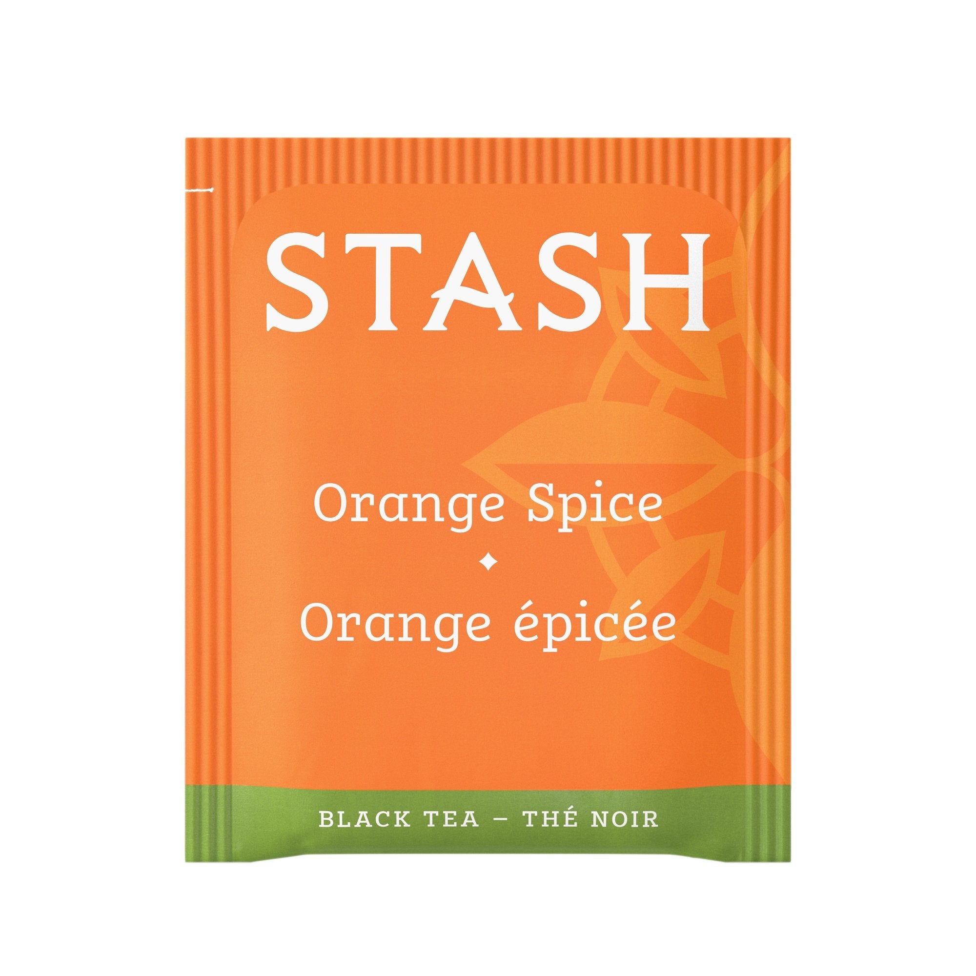 Close-up of a foil-wrapped Stash tea bag sealing freshness and preserving flavor