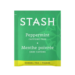 Close-up of peppermint leaves used by Stash highlighting fresh texture and bright aroma
