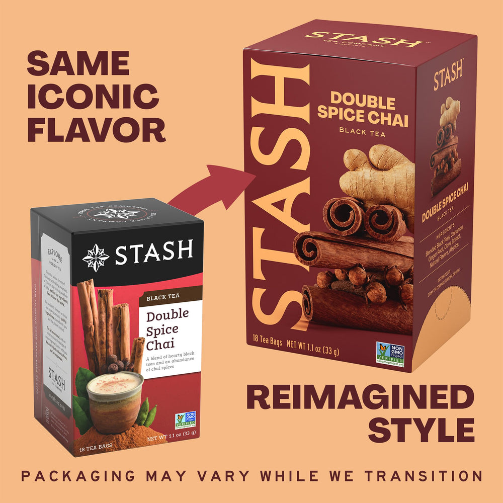 Stash tea bag in foil seal keeping freshness and aroma intact