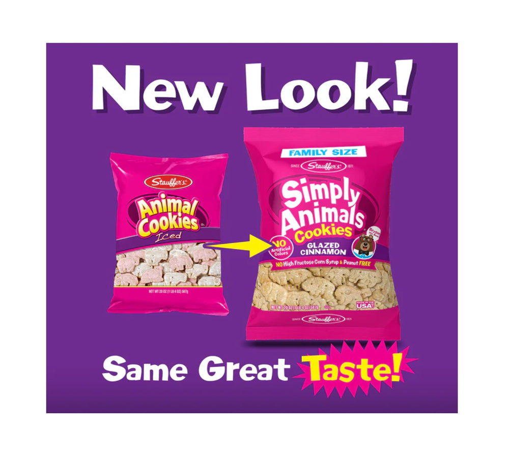 Stauffer's two bulk bags side-by-side to show pack size and value