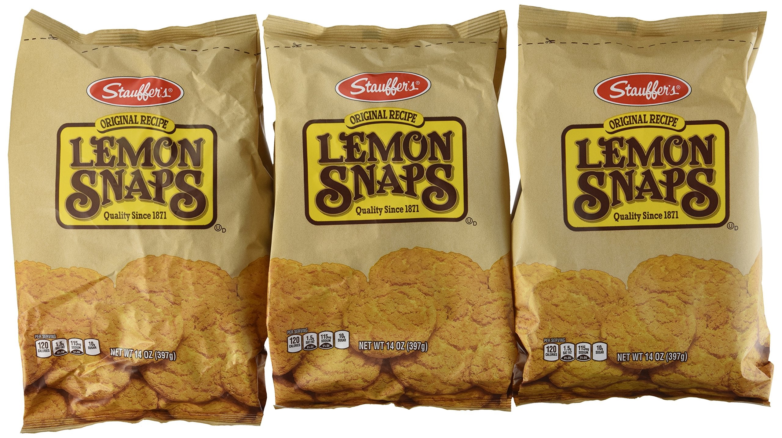 Stauffer's front packaging view showing three 15 oz bags and convenience