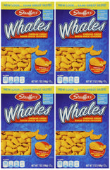 Stauffer's box front showing whale-shaped cheddar crackers and pack convenience