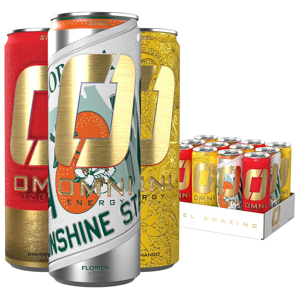 Steel Supplements OMNI Energy front pack showing three-flavor variety and branding for convenience