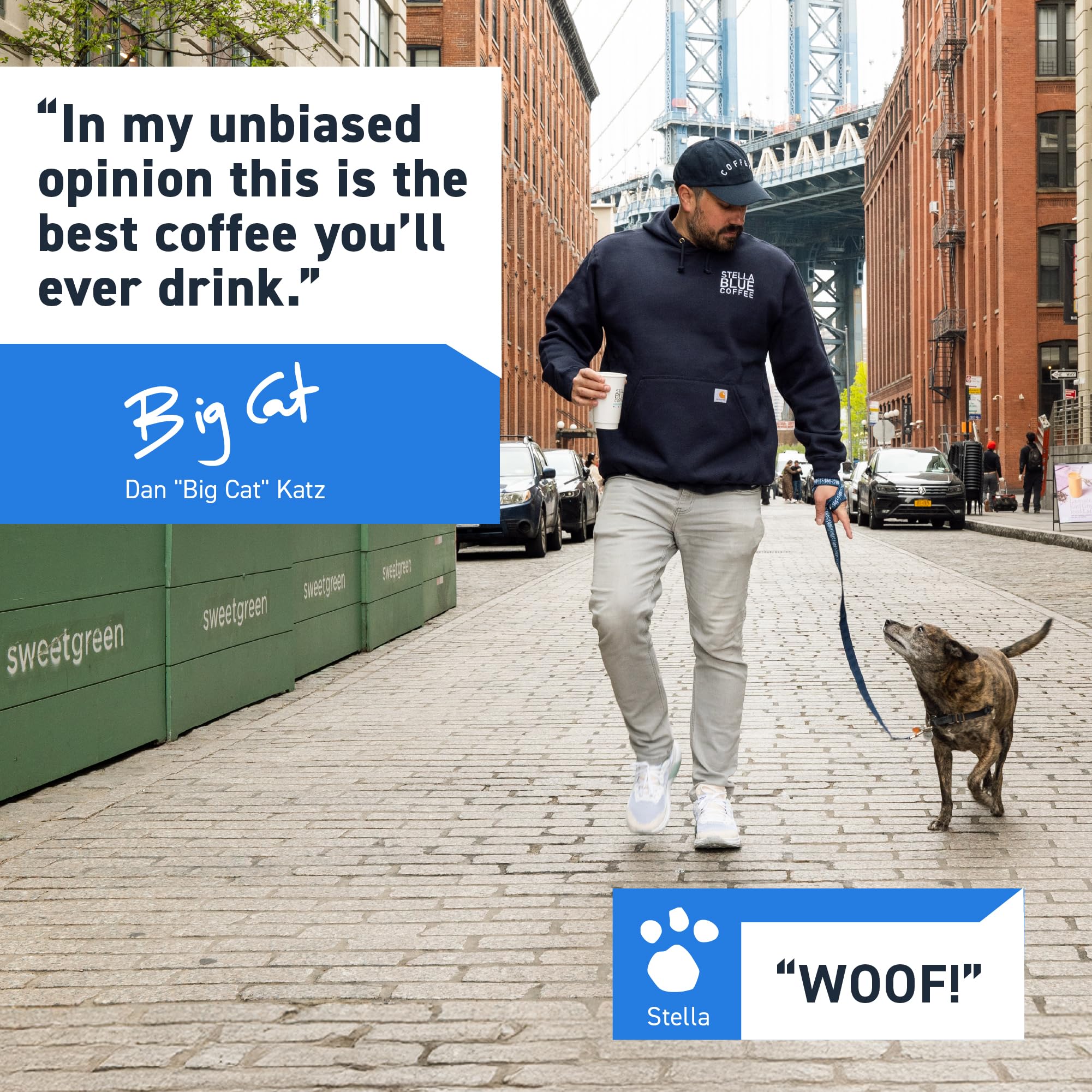 Stella Blue supports animal rescue with a photo linking purchase to charity benefit
