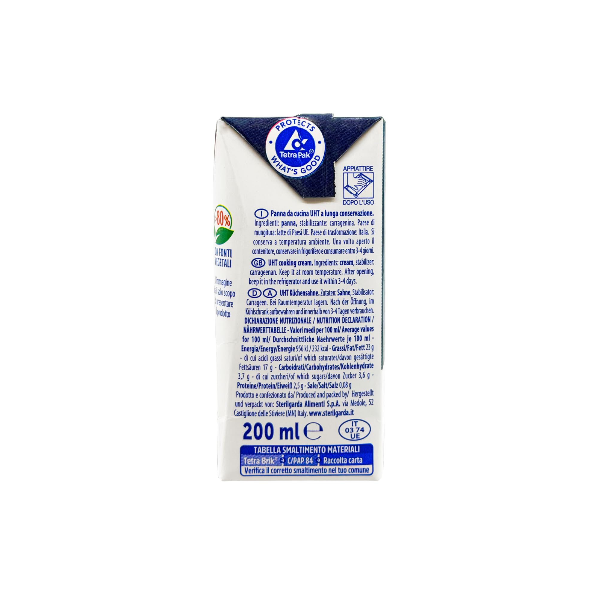 Sterilgarda cooking cream added to pasta, creamy finish enhances flavor and mouthfeel