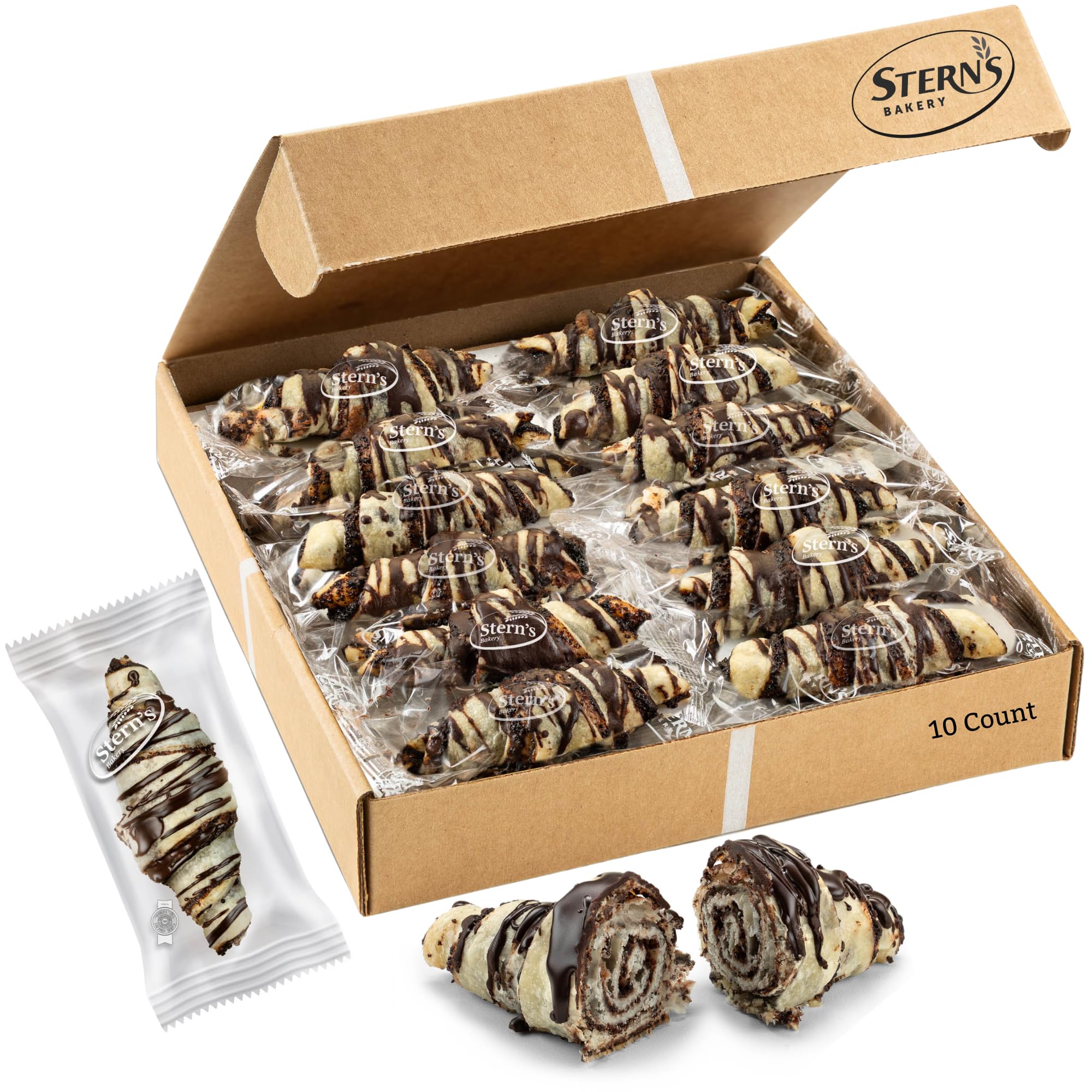 Stern's Bakery front packaging showing ten-count box and convenience