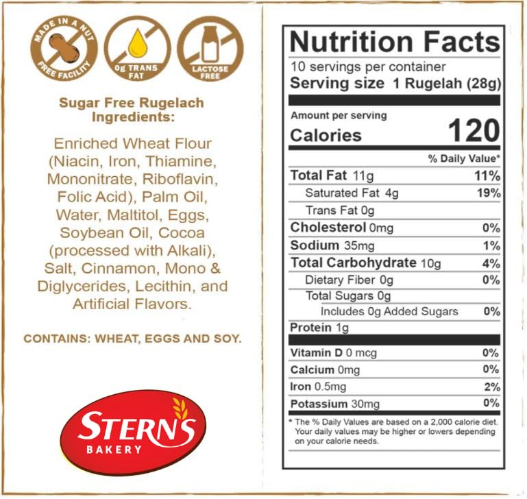 Stern's Bakery kosher and dairy-free label emphasizing dietary confidence