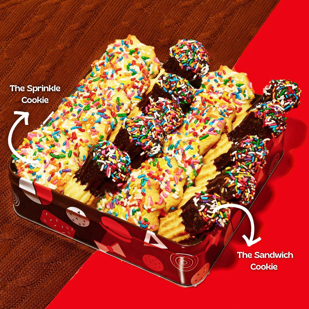Stern's Bakery sprinkle cookie detail highlighting colorful decoration and festive appearance