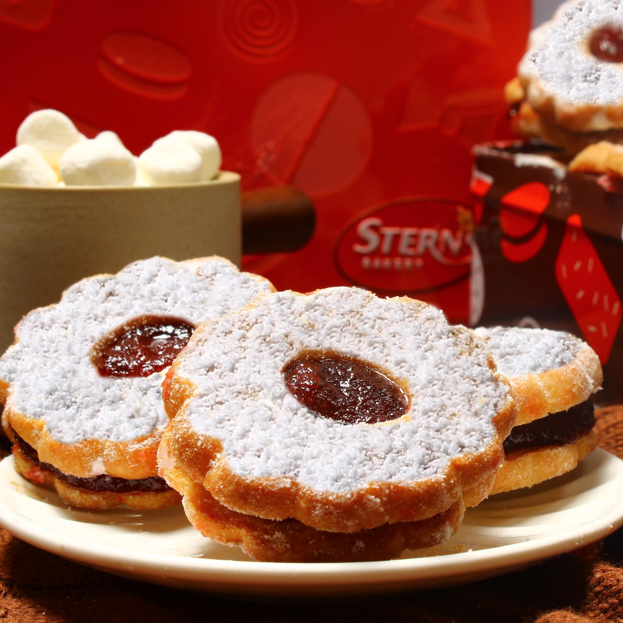 Stern's Bakery close-up of cookie raspberry center highlighting bright fruit flavor