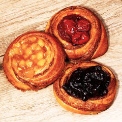 Individually wrapped Stern's Bakery danish demonstrating hygienic convenience