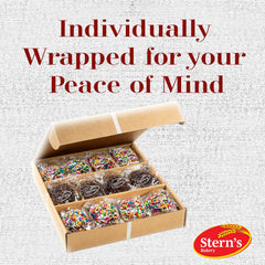 Stern's Bakery individually wrapped mini cupcake close-up, ensures freshness