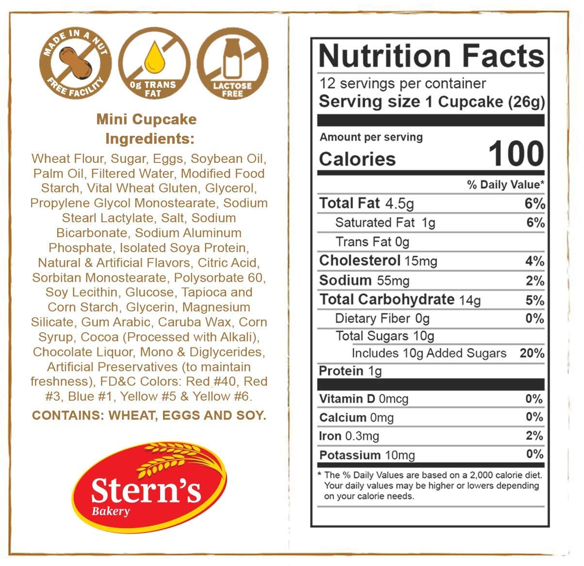 Stern's Bakery cupcakes on a serving plate styled for parties, enhances presentation