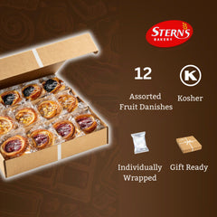 Close-up of Stern's Bakery fruit danish showing flaky texture and fruit filling