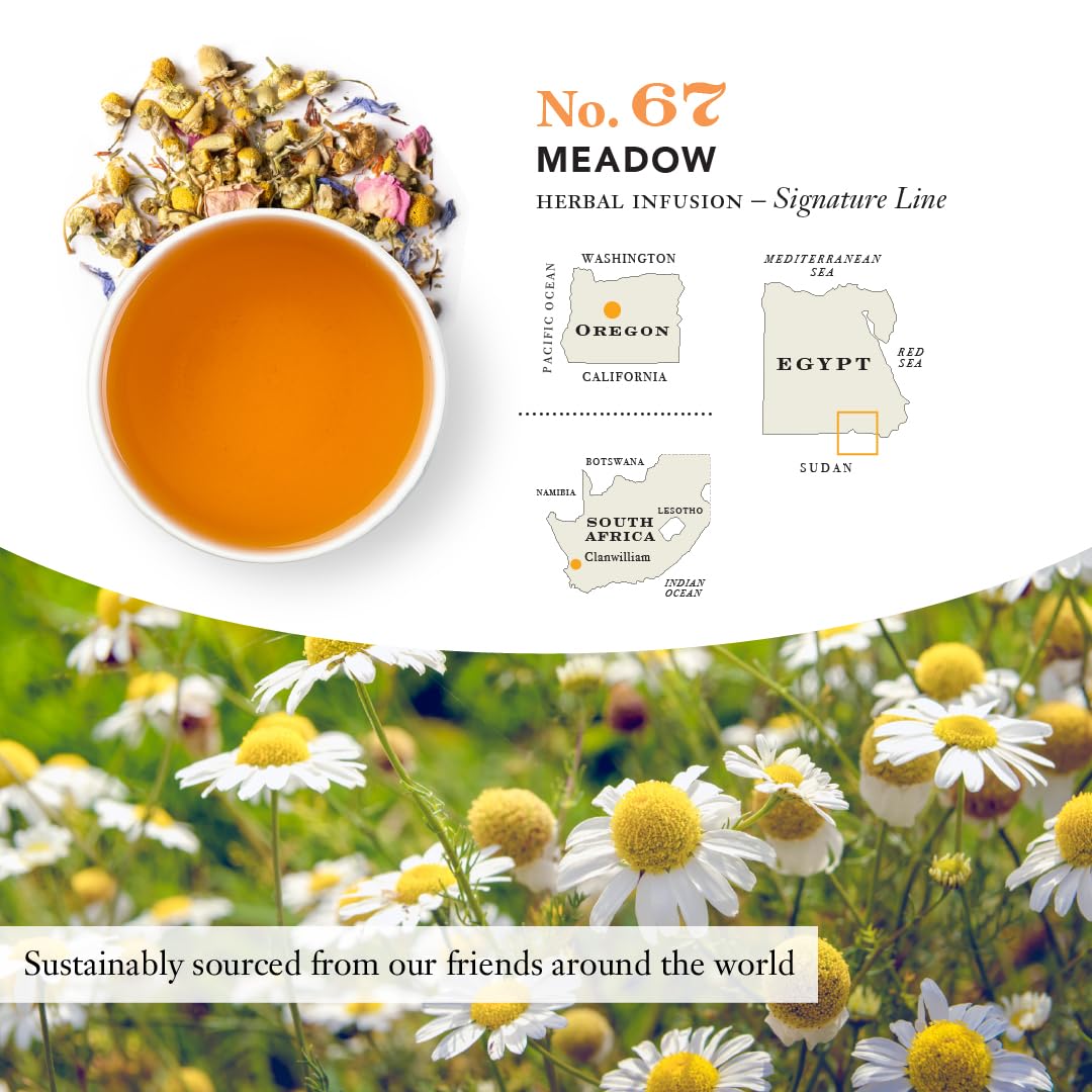 STEVEN SMITH TEAMAKER brewed cup of Meadow Chamomile showing warm color